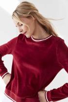 Urban Outfitters Bdg Penelope Velour Pullover Top,red,m