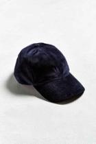 Urban Outfitters Uo Velour Baseball Hat,navy,one Size