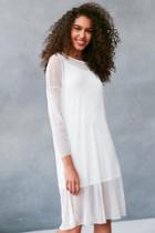 Silence + Noise Fishnet Mesh Long-sleeve T-shirt Mini Dress