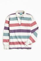Urban Outfitters Vintage Vintage Thatcher & Cross White Multi Stripe Rugby Shirt