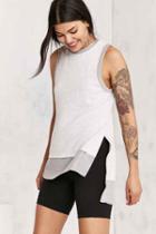 Urban Outfitters Silence + Noise Kelly High/low Tunic Tank Top,light Grey,s