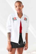 Urban Outfitters Obey Spider Rose Coach Jacket,white,s