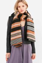 Urban Outfitters Striped Blanket Scarf,cream,one Size