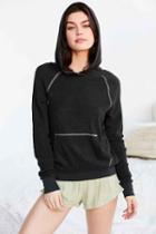 Urban Outfitters Project Social T X Out From Under Shrunken Cozy Hoodie Sweatshirt,charcoal,m