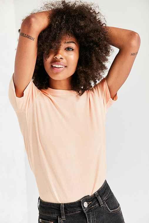 Urban Outfitters Bdg Vienna Crew Neck Tee,peach,m