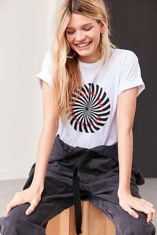 Urban Outfitters Spiral Text Tee,white,l