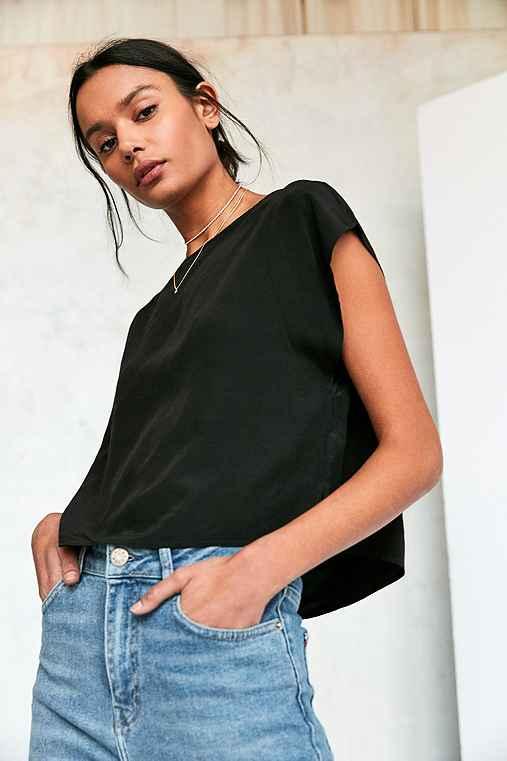 Urban Outfitters Silence + Noise Melby Muscle Tee,black,s