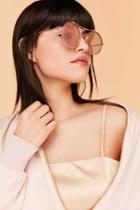Urban Outfitters Curved Round Brow Bar Sunglasses,pink,one Size