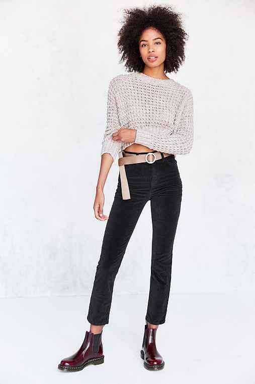 Urban Outfitters Bdg Girlfriend Velvet High-rise Pant,black,27