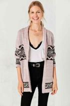 Urban Outfitters Ecote Patterned Shawl Cardigan,pink,xs