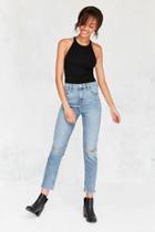Urban Outfitters Bdg Girlfriend High-rise Jean - Rinsed Denim Slash