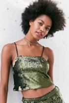 Urban Outfitters Kimchi Blue Nuit Sequin Cami,green,m
