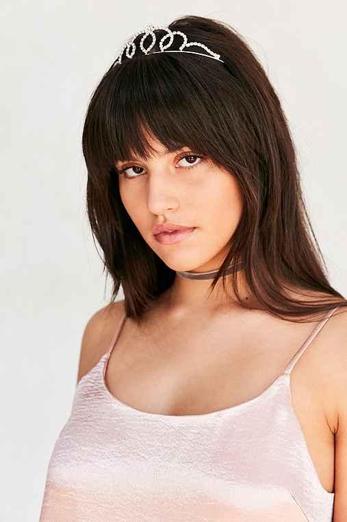 Urban Outfitters Rhinestone Tiara Headband,silver,one Size