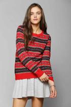 Urban Outfitters Coincidence & Chance Classic Fair Isle Sweater,red,xs