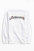 Urban Outfitters Stussy Cali Embroidered Crew Neck Sweatshirt,white,m