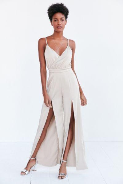 Capulet Champagne Satin Split-leg Jumpsuit