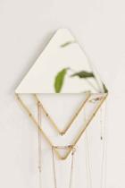 Urban Outfitters Alexia Line Jewelry Storage Hanging Mirror,gold,one Size