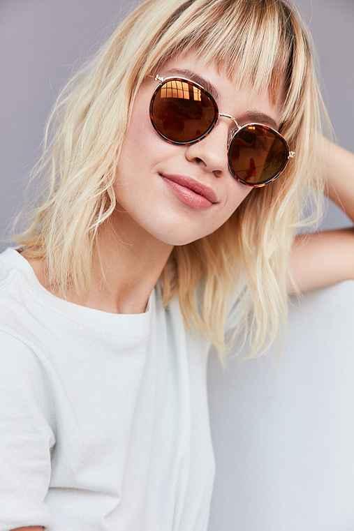 Urban Outfitters Charlie Metal Round Sunglasses,brown,one Size