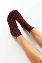 Urban Outfitters Open Work Scalloped Trouser Sock,plum,one Size