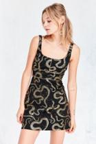 Urban Outfitters Ecote Metallic Boa Print Ponte Mini Dress