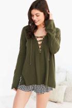 Urban Outfitters Truly Madly Deeply Lakeside Pullover Top,olive,s