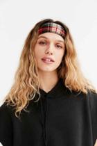 Urban Outfitters Plaid Wide Headwrap,red,one Size