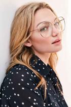 Urban Outfitters Oversized Round Metal Readers,gold,one Size