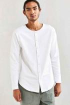 Urban Outfitters Publish Aydan Terry Buttoned Long Sleeve Tee,white,s