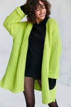 Urban Outfitters Silence + Noise Ally Neon Chunky Cardigan,yellow,one Size