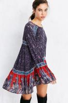 Ecote Namirah Patterned Bell-sleeve Tunic Top