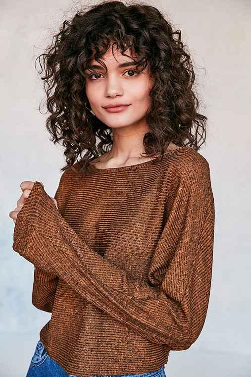 Urban Outfitters Silence + Noise Andy Dolman-sleeve Sweater,brown,xs