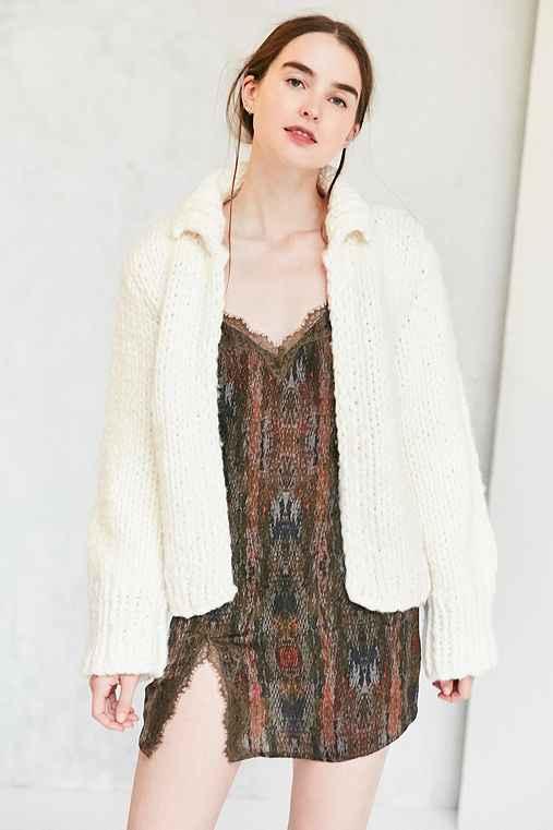 Urban Outfitters Lucca Couture Super Cozy Sweater Jacket,ivory,m/l