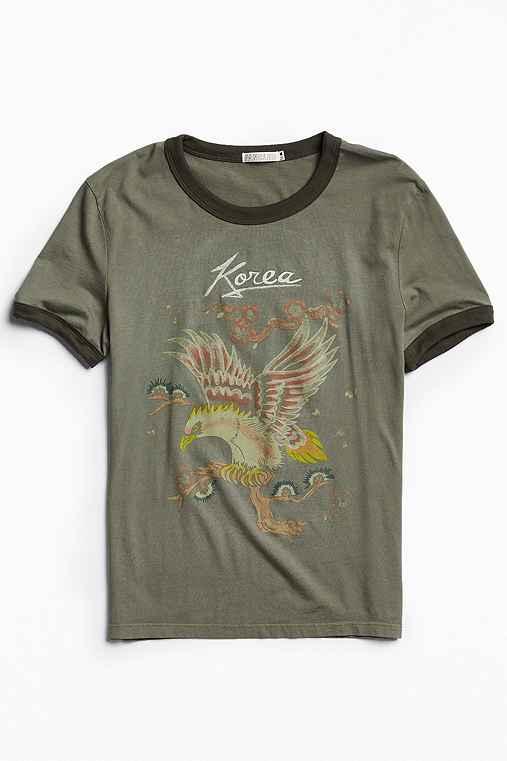 Urban Outfitters Korea Souvenir Ringer Tee,green,xl