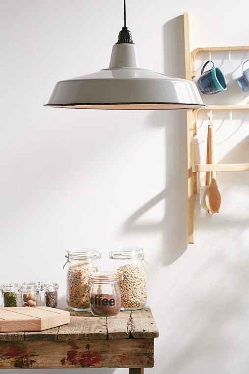 Urban Outfitters Classic Enamel Pendant Light,white,one Size