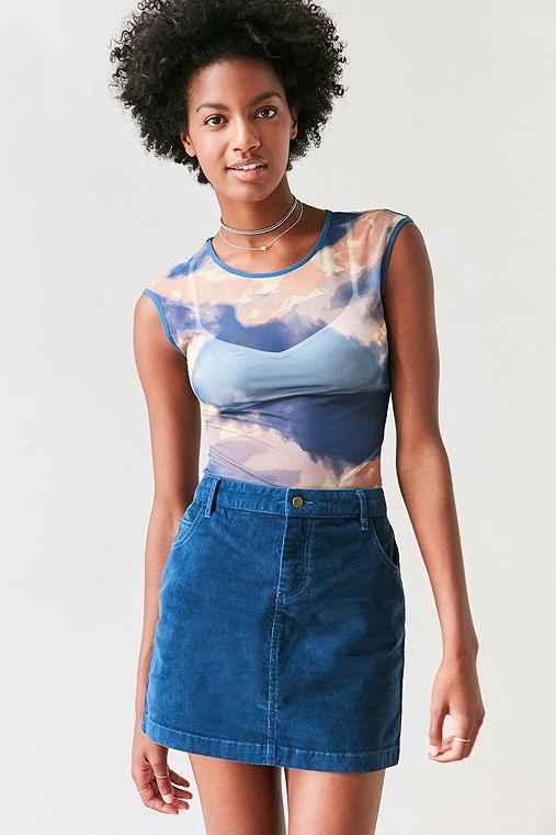 Urban Outfitters Bdg Sybale Corduroy Mini Skirt,blue,4