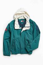 Urban Outfitters Vintage Tommy Hilfiger Green '90s Prep Sport Windbreaker Jacket,dark Green,one Size