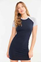 Urban Outfitters Silence + Noise Fitted Tee Dress,navy,xs