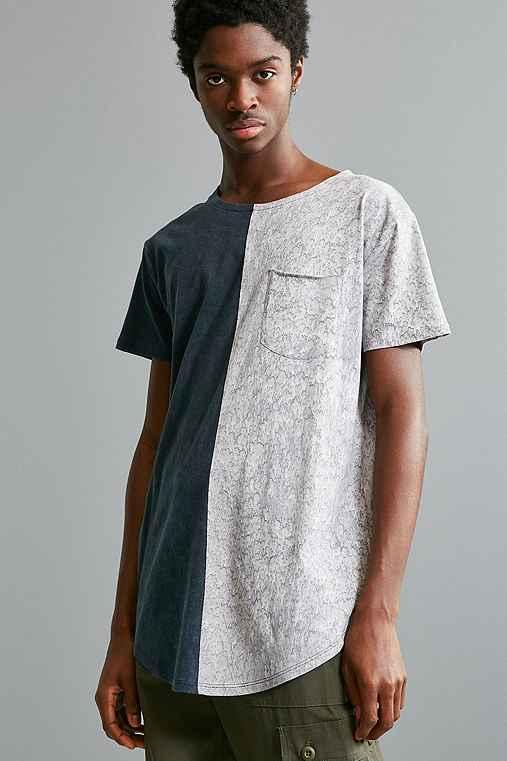 Urban Outfitters Split Seam Long Loose Scoopneck Tee,grey Multi,xl