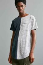 Urban Outfitters Split Seam Long Loose Scoopneck Tee,grey Multi,xl