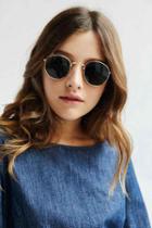 Urban Outfitters Round Metal Sunglasses,dark Yellow,one Size