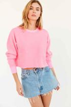Urban Outfitters Bdg Brittany Distressed Sweatshirt,pink,xs