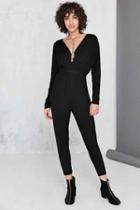 Urban Outfitters Silence + Noise Lexie Knit Dolman-sleeve Jumpsuit,black,xs