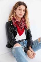 Urban Outfitters Intarsia Bandana Scarf,red,one Size