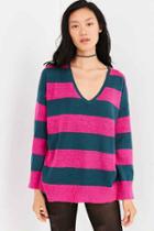 Urban Outfitters Bdg Stripe Oversized Pullover Sweater,pink,m/l