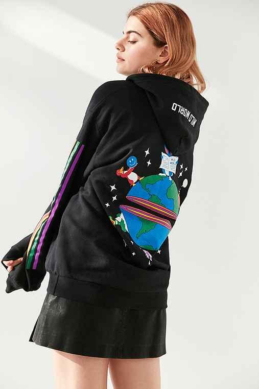 Urban Outfitters Silence + Noise Wild World Hoodie Sweatshirt,black,m