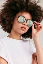 Urban Outfitters Poolside Half-frame Sunglasses,green,one Size