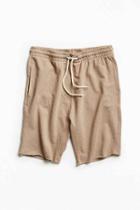 Urban Outfitters Uo Raw Hem Knit Short,taupe,xl