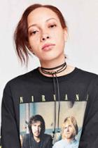 Urban Outfitters Circle Vegan Leather Wrap Choker Necklace,black,one Size