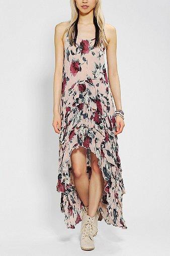 Knt By Kova & T Floral Chiffon Maxi Dress