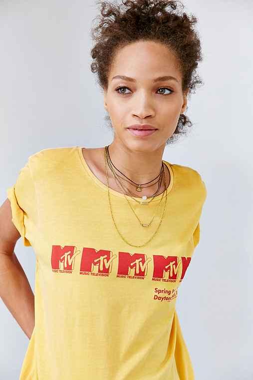 Urban Outfitters Junk Food Mtv Spring Break Tee,yellow,m